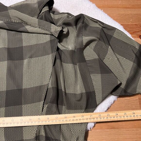 Vintage 80s Jac Dale Womens Green Plaid Cowl Neck Top Size 12/42 - Picture 11 of 12